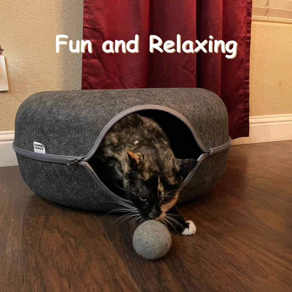 Large Cat Tunnel Bed for Cats, Scratch Resistant